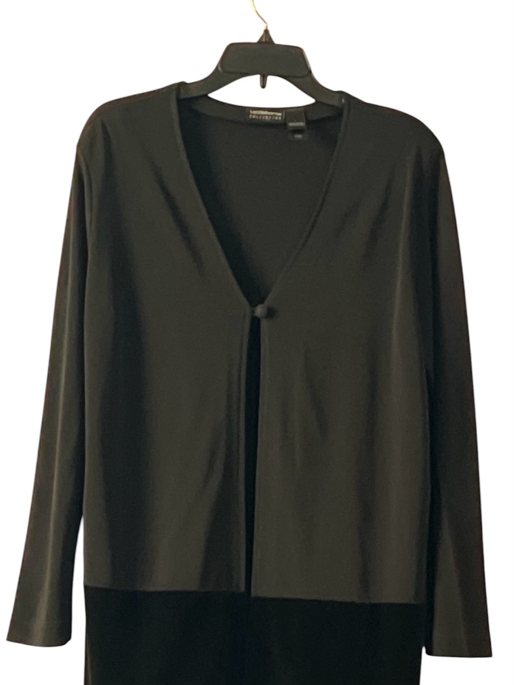 Liz Claiborne Two Tone Open Front Long Sleeve Cardigan, Size L - Picture 3 of 12